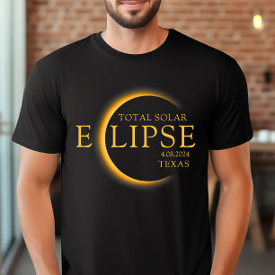 Modern Black & Gold 2024 Texas Total Solar Eclipse T-Shirt