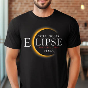 Modern Black & Gold 2024 Texas Total Solar Eclipse T-Shirt