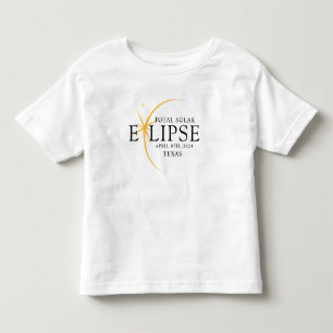 Modern Black & Gold 2024 Texas Total Solar Eclipse Toddler T-Shirt