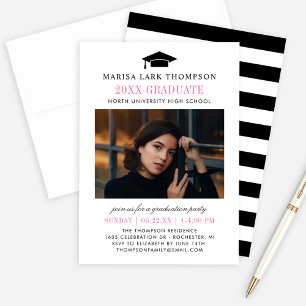 Modern Black Gold 2026 Graduate Party Photo Invitation