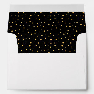 Modern Black Gold 50th Birthday Printed Envelope