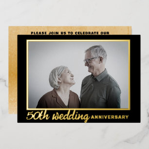 Modern Black & Gold 50th Wedding Anniversary