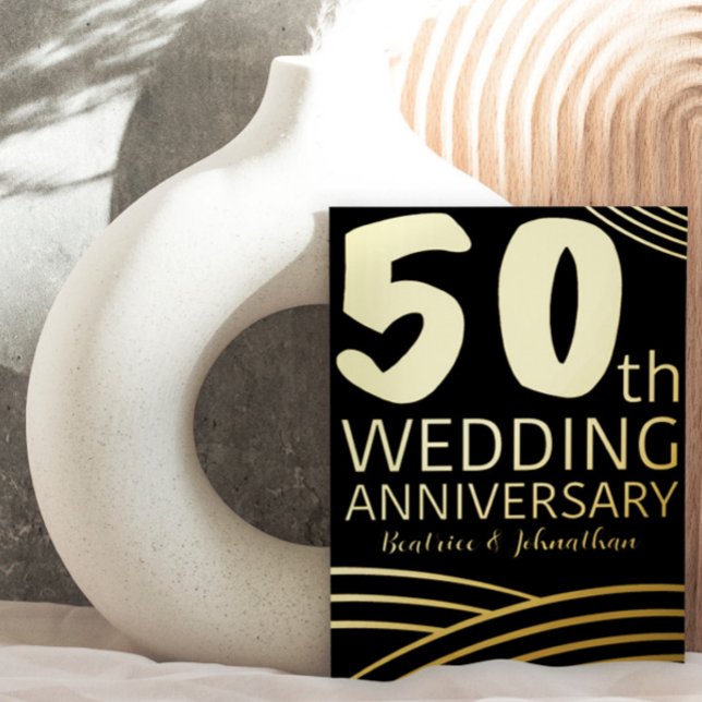 Modern Black & Gold 50th Wedding Anniversary (Creator Uploaded)