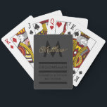 Modern Black & Gold Add Name & Monogram Groomsmans Playing Cards<br><div class="desc">Elegant and modern golden typography to personalise with your groomsman's name and monogram,  your names and wedding date.</div>