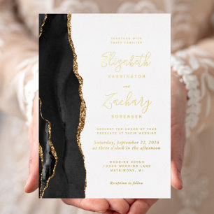 Modern Black Gold Agate Wedding