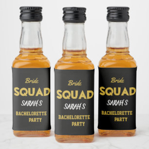 Modern Black Gold Bachelorette Party Favour  Liquor Bottle Label