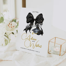 Modern Black Gold Bow Graduation Advice & Wishes