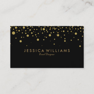 Modern Black & Gold Circles Burst Business Card