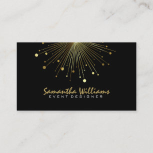 Modern Black & Gold Colour Burst Business Card