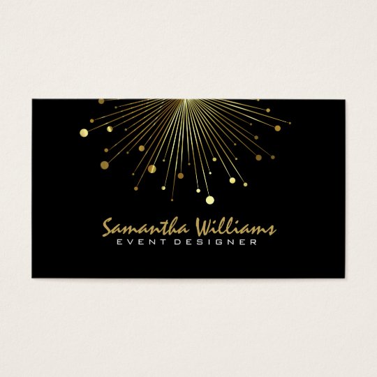 Modern Black & Gold Colour Burst Business Card