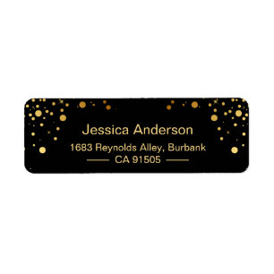 Modern Black Gold Confetti Dots