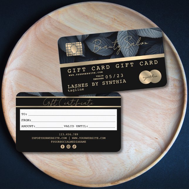 Modern Black Gold Credit Card Gift Certificate  (Creator Uploaded)
