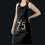Modern black gold editable age birthday apron<br><div class="desc">Modern black gold glitter birthday design - change the age to suit your occasion</div>