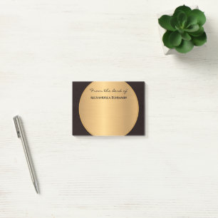 Modern Black Gold Elegant Stylish Personalise  Post-it Notes