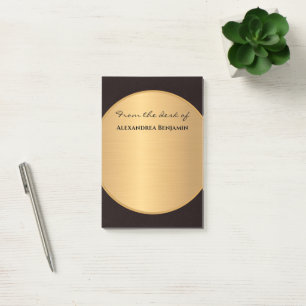 Modern Black Gold Elegant Stylish Personalise Post-it Notes