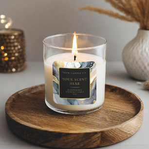 Modern Black Gold Elegant Watercolor Candle Label