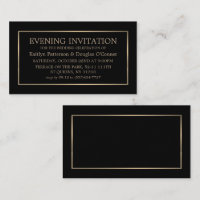 Modern Black & Gold Evening Event Ticket Invite