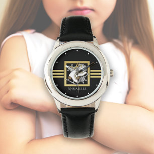 Modern Black Gold Figure Skating / Ice Skating Watch