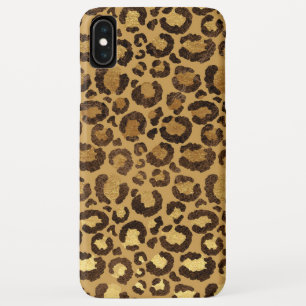 Modern Black Gold Foil Cheetah Animal Pattern iPhone XS Max Case