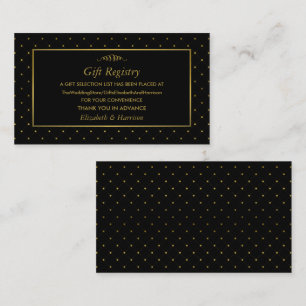 Modern Black & Gold Foil Effect Gift Registry Enclosure Card