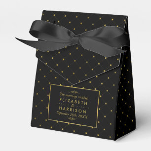 Modern Black & Gold Foil Effect Wedding Favour Box