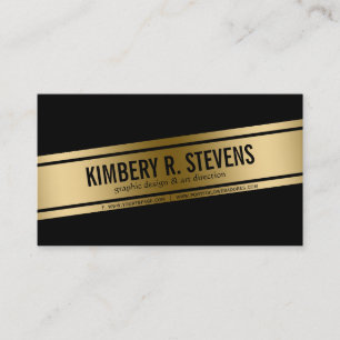 Modern Black & Gold Geometric Design Business Card