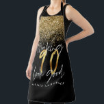 Modern black gold glitter 90th birthday  apron<br><div class="desc">Modern black gold glitter 90th birthday typography</div>