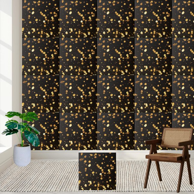 Modern Black Gold Glitter Floor Kitchen Fireplace Tile (Modern Black Gold Glitter Floor Kitchen Fireplace Ceramic Tile)