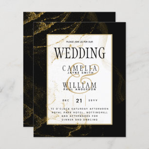 Modern Black Gold Glitter Wedding