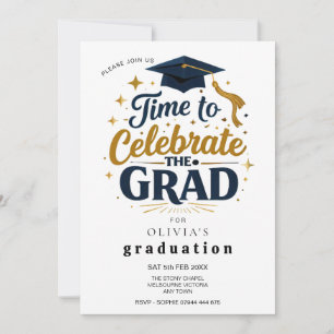 Modern Black & Gold Graduation Party Invitation