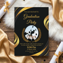 Modern Black & Gold Graduation Party