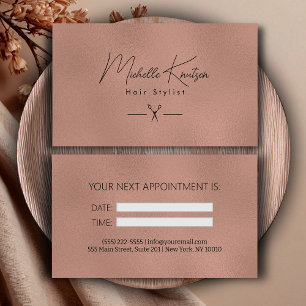 Modern black Gold Hairstylist Appointment Card