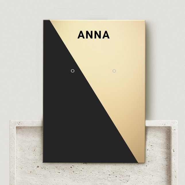 Modern Black Gold Jewelry  Earring Display Card (Creator Uploaded)