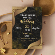 Modern Black & Gold Marble Wedding Design