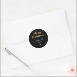 Modern Black & Gold Merry Christmas Sticker Gift<br><div class="desc">Elevate your holiday packaging with this modern black & gold Merry Christmas round sticker. Perfect for gifts,  cards,  and festive decor. Stylish,  elegant,  and timeless!</div>