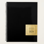 Modern Black Gold Minimalist Personalized Planner<br><div class="desc">Classic minimalist custom undated planner with a professional small personalized name and date off-center on the cover that looks professional,  clean,  and elegant.</div>
