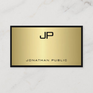 Modern Black Gold Monogram Glamour Excellent Luxe Business Card
