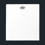Modern black gold monogram name notepad<br><div class="desc">Modern paper pad for men with a simple white background,  a black typography name and gold monogram. Personalise with your name and monogram.</div>