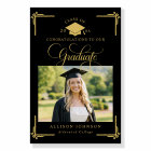 Modern Black Gold Photo Graduation Banner 