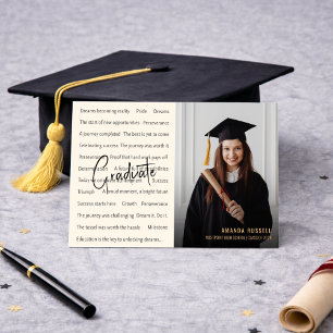 Modern Black & Gold Photo Graduation Party  Invitation
