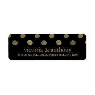 Modern Black & Gold Polka Dots Wedding
