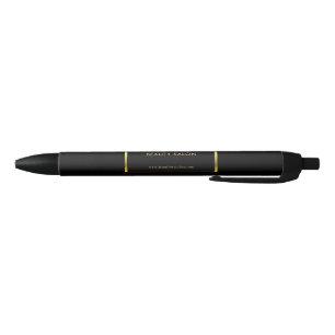 Modern black gold professional promotional ink pen