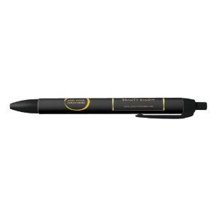 Modern black gold professional promotional logo black ink pen