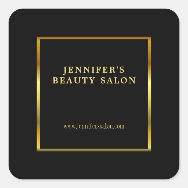 Modern black gold promotional professional square sticker (Front)