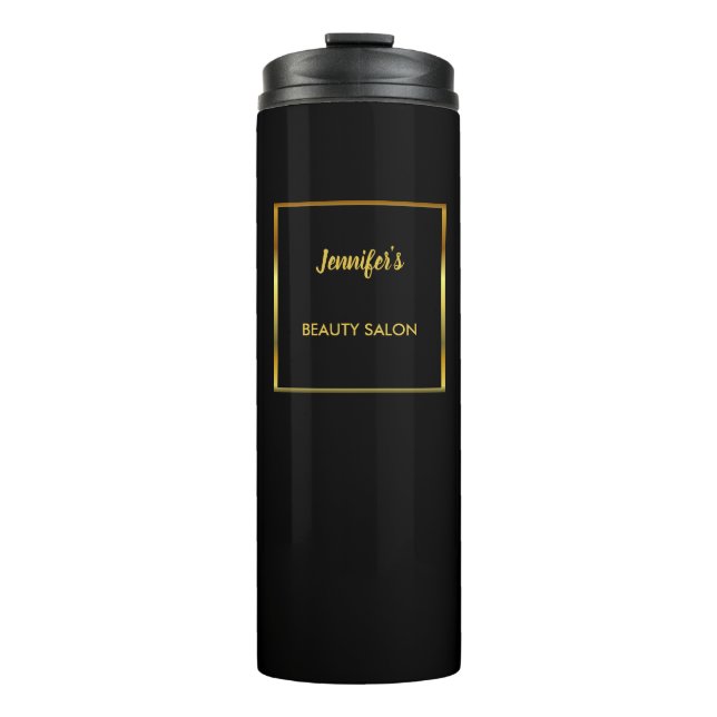 Modern black gold  promotional professional thermal tumbler (Front)