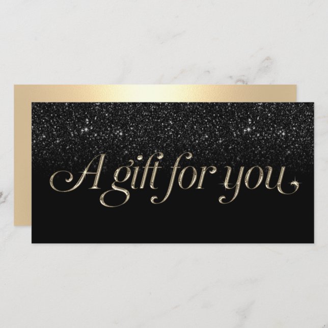 Modern Black & Gold Salon Spa Gift Certificates (Front/Back)