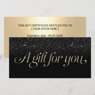 Modern Black & Gold Salon Spa Gift Certificates