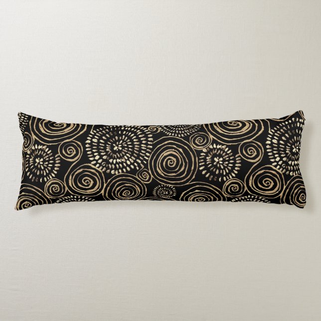 Modern Black Gold Silver Body Cushion (Front)