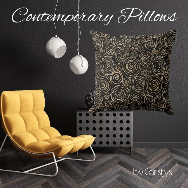 Modern Black Gold Silver Lumbar Cushion (Creator Uploaded)