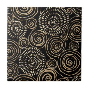 Modern Black Gold Silver Tile
